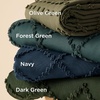 image:imageBedsure Boho Duvet Cover King Size  Rose Pink Tufted Boho Bedding Distressed Vintage Embroidery Bedding for All Seasons 3 Pieces 1 Soft Jacquard King Comforter Cover and 2 Pillow Shams22  Dark Green No Comforter