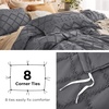image:imageBedsure Boho Duvet Cover King Size  Rose Pink Tufted Boho Bedding Distressed Vintage Embroidery Bedding for All Seasons 3 Pieces 1 Soft Jacquard King Comforter Cover and 2 Pillow Shams15  Dark Grey No Comforter