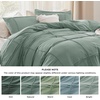 image:imageBedsure Boho Duvet Cover King Size  Rose Pink Tufted Boho Bedding Distressed Vintage Embroidery Bedding for All Seasons 3 Pieces 1 Soft Jacquard King Comforter Cover and 2 Pillow Shams37  Green  Grid No Comforter