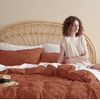 image:imageBedsure Boho Duvet Cover King Size  Rose Pink Tufted Boho Bedding Distressed Vintage Embroidery Bedding for All Seasons 3 Pieces 1 Soft Jacquard King Comforter Cover and 2 Pillow Shams08  Terracotta No Comforter