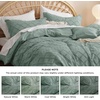 image:imageBedsure Boho Duvet Cover King Size  Rose Pink Tufted Boho Bedding Distressed Vintage Embroidery Bedding for All Seasons 3 Pieces 1 Soft Jacquard King Comforter Cover and 2 Pillow Shams16  Green No Comforter
