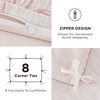image:imageBedsure Boho Duvet Cover King Size  Rose Pink Tufted Boho Bedding Distressed Vintage Embroidery Bedding for All Seasons 3 Pieces 1 Soft Jacquard King Comforter Cover and 2 Pillow Shams06  Pink Bowknot No Comforter