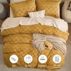 image:imageBedsure Boho Duvet Cover King Size  Rose Pink Tufted Boho Bedding Distressed Vintage Embroidery Bedding for All Seasons 3 Pieces 1 Soft Jacquard King Comforter Cover and 2 Pillow Shams23  Mustard Yellow No Comforter