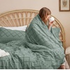image:imageBedsure Boho Duvet Cover King Size  Rose Pink Tufted Boho Bedding Distressed Vintage Embroidery Bedding for All Seasons 3 Pieces 1 Soft Jacquard King Comforter Cover and 2 Pillow Shams16  Green No Comforter
