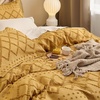 image:imageBedsure Boho Duvet Cover King Size  Rose Pink Tufted Boho Bedding Distressed Vintage Embroidery Bedding for All Seasons 3 Pieces 1 Soft Jacquard King Comforter Cover and 2 Pillow Shams23  Mustard Yellow No Comforter