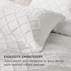 image:imageBedsure Boho Duvet Cover King Size  Rose Pink Tufted Boho Bedding Distressed Vintage Embroidery Bedding for All Seasons 3 Pieces 1 Soft Jacquard King Comforter Cover and 2 Pillow Shams01  White No Comforter
