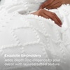 image:imageBedsure Boho Duvet Cover King Size  Rose Pink Tufted Boho Bedding Distressed Vintage Embroidery Bedding for All Seasons 3 Pieces 1 Soft Jacquard King Comforter Cover and 2 Pillow Shams01  White No Comforter