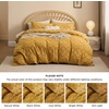 image:imageBedsure Boho Duvet Cover King Size  Rose Pink Tufted Boho Bedding Distressed Vintage Embroidery Bedding for All Seasons 3 Pieces 1 Soft Jacquard King Comforter Cover and 2 Pillow Shams23  Mustard Yellow No Comforter