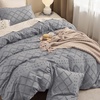 image:imageBedsure Boho Duvet Cover King Size  Rose Pink Tufted Boho Bedding Distressed Vintage Embroidery Bedding for All Seasons 3 Pieces 1 Soft Jacquard King Comforter Cover and 2 Pillow Shams20  Grey No Comforter