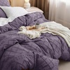 image:imageBedsure Boho Duvet Cover King Size  Rose Pink Tufted Boho Bedding Distressed Vintage Embroidery Bedding for All Seasons 3 Pieces 1 Soft Jacquard King Comforter Cover and 2 Pillow Shams00  Grayish Purple No Comforter