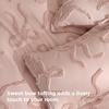 image:imageBedsure Boho Duvet Cover King Size  Rose Pink Tufted Boho Bedding Distressed Vintage Embroidery Bedding for All Seasons 3 Pieces 1 Soft Jacquard King Comforter Cover and 2 Pillow Shams05  Pink  Bowknot Tuftedno Comforter