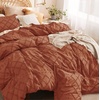image:imageBedsure Boho Duvet Cover King Size  Rose Pink Tufted Boho Bedding Distressed Vintage Embroidery Bedding for All Seasons 3 Pieces 1 Soft Jacquard King Comforter Cover and 2 Pillow Shams08  Terracotta No Comforter