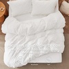 image:imageBedsure Boho Duvet Cover King Size  Rose Pink Tufted Boho Bedding Distressed Vintage Embroidery Bedding for All Seasons 3 Pieces 1 Soft Jacquard King Comforter Cover and 2 Pillow Shams01  White No Comforter
