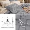 image:imageBedsure Boho Duvet Cover King Size  Rose Pink Tufted Boho Bedding Distressed Vintage Embroidery Bedding for All Seasons 3 Pieces 1 Soft Jacquard King Comforter Cover and 2 Pillow Shams20  Grey No Comforter