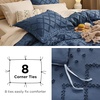 image:imageBedsure Boho Duvet Cover King Size  Rose Pink Tufted Boho Bedding Distressed Vintage Embroidery Bedding for All Seasons 3 Pieces 1 Soft Jacquard King Comforter Cover and 2 Pillow Shams02  Navy No Comforter