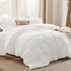 image:imageBedsure Boho Duvet Cover King Size  Rose Pink Tufted Boho Bedding Distressed Vintage Embroidery Bedding for All Seasons 3 Pieces 1 Soft Jacquard King Comforter Cover and 2 Pillow Shams34  White  Grid No Comforter
