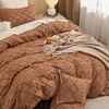 image:imageBedsure Boho Duvet Cover King Size  Rose Pink Tufted Boho Bedding Distressed Vintage Embroidery Bedding for All Seasons 3 Pieces 1 Soft Jacquard King Comforter Cover and 2 Pillow Shams17  Burnt Orange No Comforter