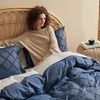 image:imageBedsure Boho Duvet Cover King Size  Rose Pink Tufted Boho Bedding Distressed Vintage Embroidery Bedding for All Seasons 3 Pieces 1 Soft Jacquard King Comforter Cover and 2 Pillow Shams02  Navy No Comforter