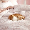 image:imageBedsure Boho Duvet Cover King Size  Rose Pink Tufted Boho Bedding Distressed Vintage Embroidery Bedding for All Seasons 3 Pieces 1 Soft Jacquard King Comforter Cover and 2 Pillow Shams06  Pink Bowknot No Comforter