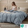 image:imageBedsure Duvet Cover Queen Size  100 Washed Cotton LinenLike Minimalist Bedding  PureWoven Plain Soft Comforter Cover for All Seasons 1 Duvet Cover Only Olive Green 90 x 9005  Dusty Blue Duvet Cover Only