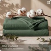 image:imageBedsure Duvet Cover Queen Size  100 Washed Cotton LinenLike Minimalist Bedding  PureWoven Plain Soft Comforter Cover for All Seasons 1 Duvet Cover Only Olive Green 90 x 9004  Olive Green Duvet Cover Only