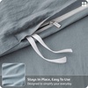 image:imageBedsure Duvet Cover Queen Size  100 Washed Cotton LinenLike Minimalist Bedding  PureWoven Plain Soft Comforter Cover for All Seasons 1 Duvet Cover Only Olive Green 90 x 9005  Dusty Blue Duvet Cover Only