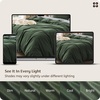 image:imageBedsure Duvet Cover Queen Size  100 Washed Cotton LinenLike Minimalist Bedding  PureWoven Plain Soft Comforter Cover for All Seasons 1 Duvet Cover Only Olive Green 90 x 9004  Olive Green Duvet Cover Only