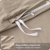 image:imageBedsure Duvet Cover Queen Size  100 Washed Cotton LinenLike Minimalist Bedding  PureWoven Plain Soft Comforter Cover for All Seasons 1 Duvet Cover Only Olive Green 90 x 9003  Frosted Almond Duvet Cover Only