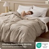 image:imageBedsure Duvet Cover Queen Size  100 Washed Cotton LinenLike Minimalist Bedding  PureWoven Plain Soft Comforter Cover for All Seasons 1 Duvet Cover Only Olive Green 90 x 9003  Frosted Almond Duvet Cover Only