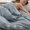 image:imageBedsure Duvet Cover Queen Size  100 Washed Cotton LinenLike Minimalist Bedding  PureWoven Plain Soft Comforter Cover for All Seasons 1 Duvet Cover Only Olive Green 90 x 9005  Dusty Blue Duvet Cover Only