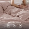 image:imageBedsure Duvet Cover Queen Size  100 Washed Cotton LinenLike Minimalist Bedding  PureWoven Plain Soft Comforter Cover for All Seasons 1 Duvet Cover Only Olive Green 90 x 9007  Petal Pink Duvet Cover Only