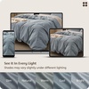 image:imageBedsure Duvet Cover Queen Size  100 Washed Cotton LinenLike Minimalist Bedding  PureWoven Plain Soft Comforter Cover for All Seasons 1 Duvet Cover Only Olive Green 90 x 9005  Dusty Blue Duvet Cover Only