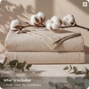 image:imageBedsure Duvet Cover Queen Size  100 Washed Cotton LinenLike Minimalist Bedding  PureWoven Plain Soft Comforter Cover for All Seasons 1 Duvet Cover Only Olive Green 90 x 9003  Frosted Almond Duvet Cover Only