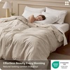 image:imageBedsure Duvet Cover Queen Size  100 Washed Cotton LinenLike Minimalist Bedding  PureWoven Plain Soft Comforter Cover for All Seasons 1 Duvet Cover Only Olive Green 90 x 9002  Oatmeal Duvet Cover Only