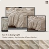 image:imageBedsure Duvet Cover Queen Size  100 Washed Cotton LinenLike Minimalist Bedding  PureWoven Plain Soft Comforter Cover for All Seasons 1 Duvet Cover Only Olive Green 90 x 9002  Oatmeal Duvet Cover Only
