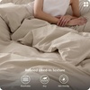 image:imageBedsure Duvet Cover Queen Size  100 Washed Cotton LinenLike Minimalist Bedding  PureWoven Plain Soft Comforter Cover for All Seasons 1 Duvet Cover Only Olive Green 90 x 9002  Oatmeal Duvet Cover Only