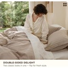image:imageBedsure Floral Duvet Cover King Size  100 Cotton Reversible Entwined Vines Pattern Duvet Cover Set 3 Pieces Soft amp Breathable PureWoven Bedding Set with 2 Pillow Shams Linen Vines 104x9008  TanWhite Stripes No Comforter