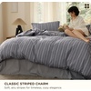 image:imageBedsure Floral Duvet Cover King Size  100 Cotton Reversible Entwined Vines Pattern Duvet Cover Set 3 Pieces Soft amp Breathable PureWoven Bedding Set with 2 Pillow Shams Linen Vines 104x9007  Grey Stripes No Comforter