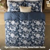 image:imageBedsure Floral Duvet Cover King Size  100 Cotton Reversible Entwined Vines Pattern Duvet Cover Set 3 Pieces Soft amp Breathable PureWoven Bedding Set with 2 Pillow Shams Linen Vines 104x9018  Vintage Navy Floral No Comforter