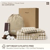 image:imageBedsure Floral Duvet Cover King Size  100 Cotton Reversible Entwined Vines Pattern Duvet Cover Set 3 Pieces Soft amp Breathable PureWoven Bedding Set with 2 Pillow Shams Linen Vines 104x9009  Khaki Gingham No Comforter