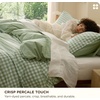 image:imageBedsure Floral Duvet Cover King Size  100 Cotton Reversible Entwined Vines Pattern Duvet Cover Set 3 Pieces Soft amp Breathable PureWoven Bedding Set with 2 Pillow Shams Linen Vines 104x9012  Sage Green Gingham No Comforter