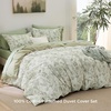 image:imageBedsure Floral Duvet Cover King Size  100 Cotton Reversible Entwined Vines Pattern Duvet Cover Set 3 Pieces Soft amp Breathable PureWoven Bedding Set with 2 Pillow Shams Linen Vines 104x9004  Desert Sage No Comforter