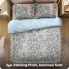 image:imageBedsure Floral Duvet Cover King Size  100 Cotton Reversible Entwined Vines Pattern Duvet Cover Set 3 Pieces Soft amp Breathable PureWoven Bedding Set with 2 Pillow Shams Linen Vines 104x9001  Vintage Blue Boho No Comforter