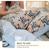 image:imageBedsure Floral Duvet Cover King Size  100 Cotton Reversible Entwined Vines Pattern Duvet Cover Set 3 Pieces Soft amp Breathable PureWoven Bedding Set with 2 Pillow Shams Linen Vines 104x9001  Vintage Blue Boho No Comforter