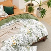 image:imageBedsure Floral Duvet Cover King Size  100 Cotton Reversible Entwined Vines Pattern Duvet Cover Set 3 Pieces Soft amp Breathable PureWoven Bedding Set with 2 Pillow Shams Linen Vines 104x9018  Green No Comforter