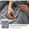 image:imageBedsure Floral Duvet Cover King Size  100 Cotton Reversible Entwined Vines Pattern Duvet Cover Set 3 Pieces Soft amp Breathable PureWoven Bedding Set with 2 Pillow Shams Linen Vines 104x9007  Grey Stripes No Comforter
