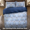 image:imageBedsure Floral Duvet Cover King Size  100 Cotton Reversible Entwined Vines Pattern Duvet Cover Set 3 Pieces Soft amp Breathable PureWoven Bedding Set with 2 Pillow Shams Linen Vines 104x9003  Blue Paisley No Comforter