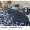 image:imageBedsure Floral Duvet Cover King Size  100 Cotton Reversible Entwined Vines Pattern Duvet Cover Set 3 Pieces Soft amp Breathable PureWoven Bedding Set with 2 Pillow Shams Linen Vines 104x9018  Vintage Navy Floral No Comforter