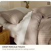 image:imageBedsure Floral Duvet Cover King Size  100 Cotton Reversible Entwined Vines Pattern Duvet Cover Set 3 Pieces Soft amp Breathable PureWoven Bedding Set with 2 Pillow Shams Linen Vines 104x9008  TanWhite Stripes No Comforter