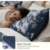 image:imageBedsure Floral Duvet Cover King Size  100 Cotton Reversible Entwined Vines Pattern Duvet Cover Set 3 Pieces Soft amp Breathable PureWoven Bedding Set with 2 Pillow Shams Linen Vines 104x9018  Vintage Navy Floral No Comforter